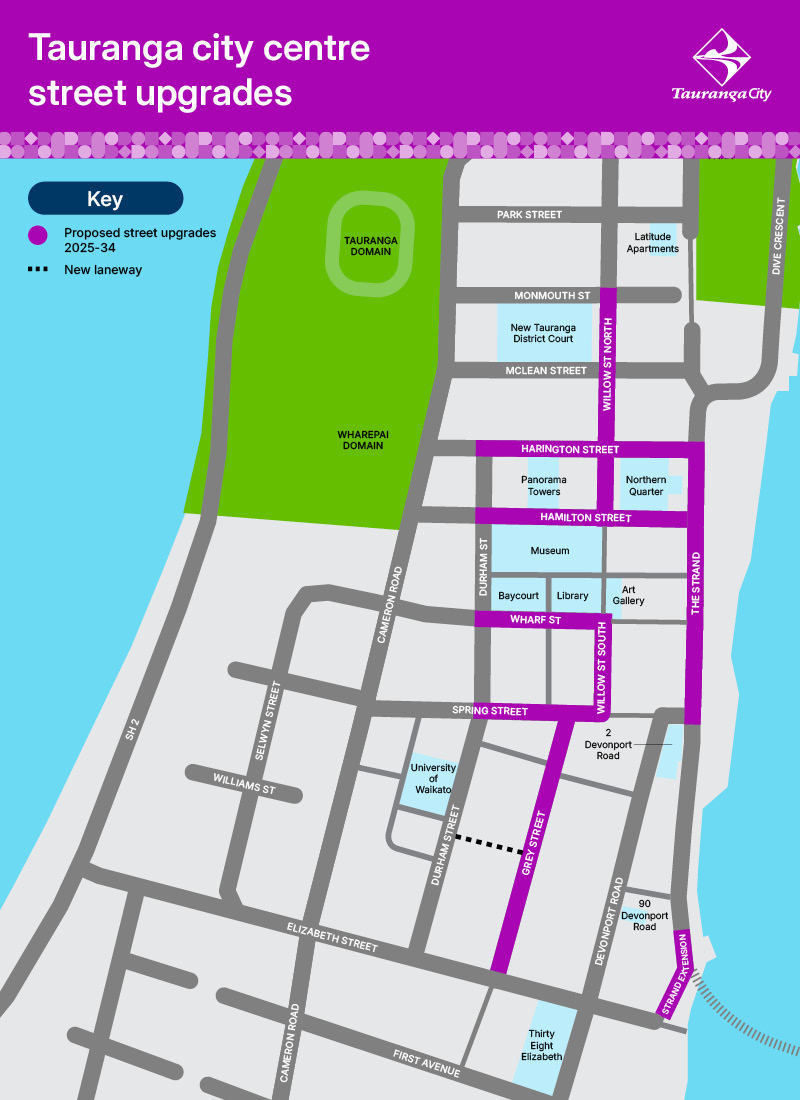 City centre streets upgrades map