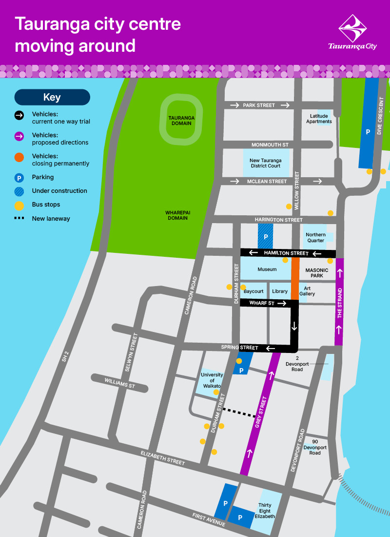 City centre streets map - moving around
