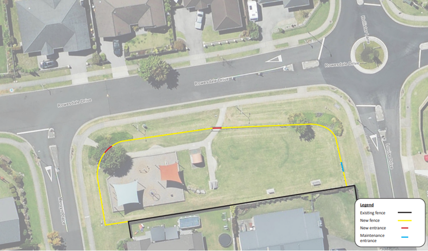 Rowesdale Reserve with new proposed fence outline