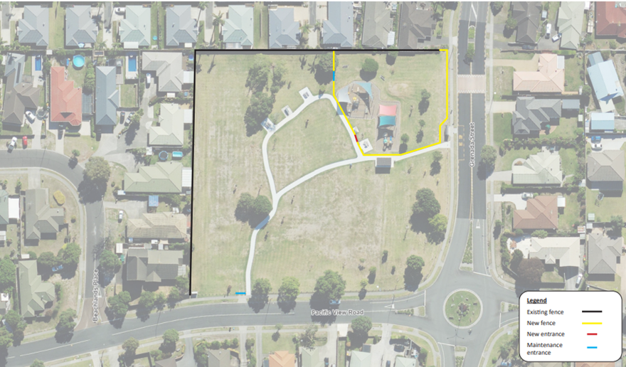 Waterford Downs Reserve with new proposed fence outline