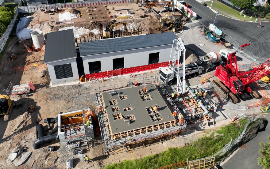 Aerial view of construction Aerial view of construction