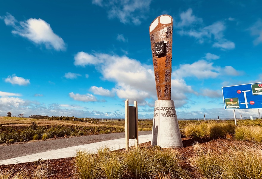  Two 5-metre tall pou